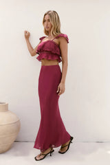 Sweet Silhouette Maxi Skirt Berry