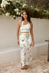 Over The Hedges Halter Crop Top Green