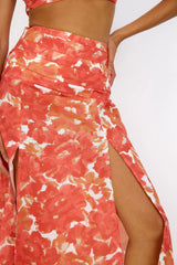 Golden Sunset Maxi Skirt Orange
