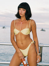 Kennedie Shine High Cut Ring Bikini Bottoms Yellow