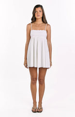 Gracelyn White Eyelet Embroidered Mini Dress
