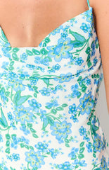 Valentina Blue Floral Maxi Dress