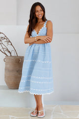 Summer Soir��e Midi Dress Blue