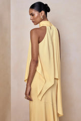 Sancelle | Lemon Satin Halter-Neck Top