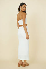 Poolside Adventure Maxi Skirt White