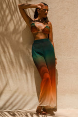 Farretti | Ombre Print Chiffon Wide-Leg Trousers