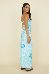 Summer Fairytale Maxi Dress Blue Floral