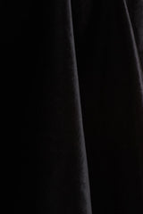 Keeley | Black Asymmetric-Neck Velvet Mini Dress With Bow Detail