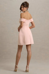 Lavender | Pink Sweetheart Mini Dress With Bow Detail