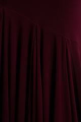 Zya | Dark Plum Asymmetric-Neck Fishtail Maxi Dress