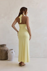 Everlasting Dream Halter Maxi Dress Yellow