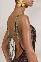Silvana | Leopard Print Mesh Cowl-Neck Maxi Dress