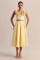 Joy | Lemon A-Line Midi Skirt