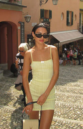 Daisy Yellow Pointelle Mini Dress