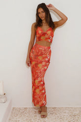 Waiting On You Maxi Skirt Orange