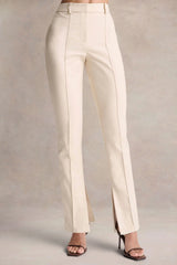 Wonder Woman | Cream High Waist Tailored Trousers With Hem Split