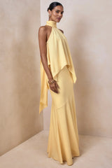 Sancelle | Lemon Satin Halter-Neck Top