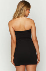 Carminia Black Bow Mini Dress