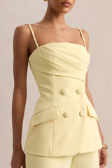 Lunivra | Lemon Square-Neck Tailored Top