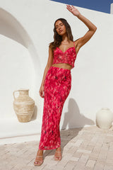 Waiting On You Maxi Skirt Red