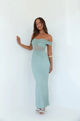 You���re Radiant Off Shoulder Maxi Dress Green