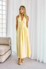 Heart Of Ours Halter Maxi Dress Yellow
