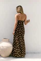 Spot The Treasure Maxi Dress Brown
