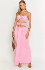 Monty Pink Strapless Maxi Dress