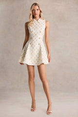 Little Star | Cream Embellished Boucle Tailored Mini Dress