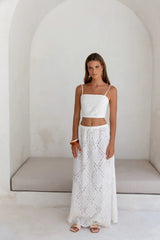 Ocean Air Oasis Maxi Skirt White