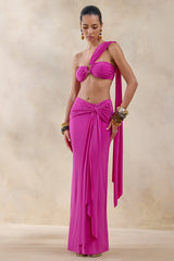 Tranquil | Hot Pink Bandeau Top With Chest Cut-Out and Sash