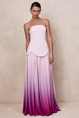 Nia | Pink Ombre Bandeau Maxi Dress