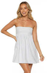 Berrie Blue Strapless Mini Dress