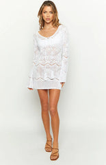 Pippa White Knit Mini Dress