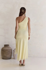 Slice Of Life One Shoulder Maxi Dress Yellow
