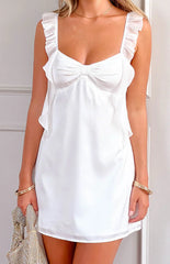Joyce White Satin Mini Dress