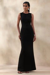 Astrelle | Black High-Neck Maxi Dress