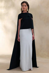 Iveta | White Satin Maxi-Skirt