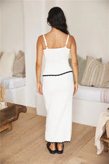 Finer Things Knit Maxi Skirt White