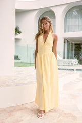 Arrietty Halter Maxi Dress Yellow