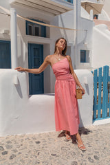 HELLO MOLLY Walks By The Sunrise Maxi Dress Coral