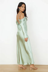 Classic Moments Satin Maxi Dress Sage